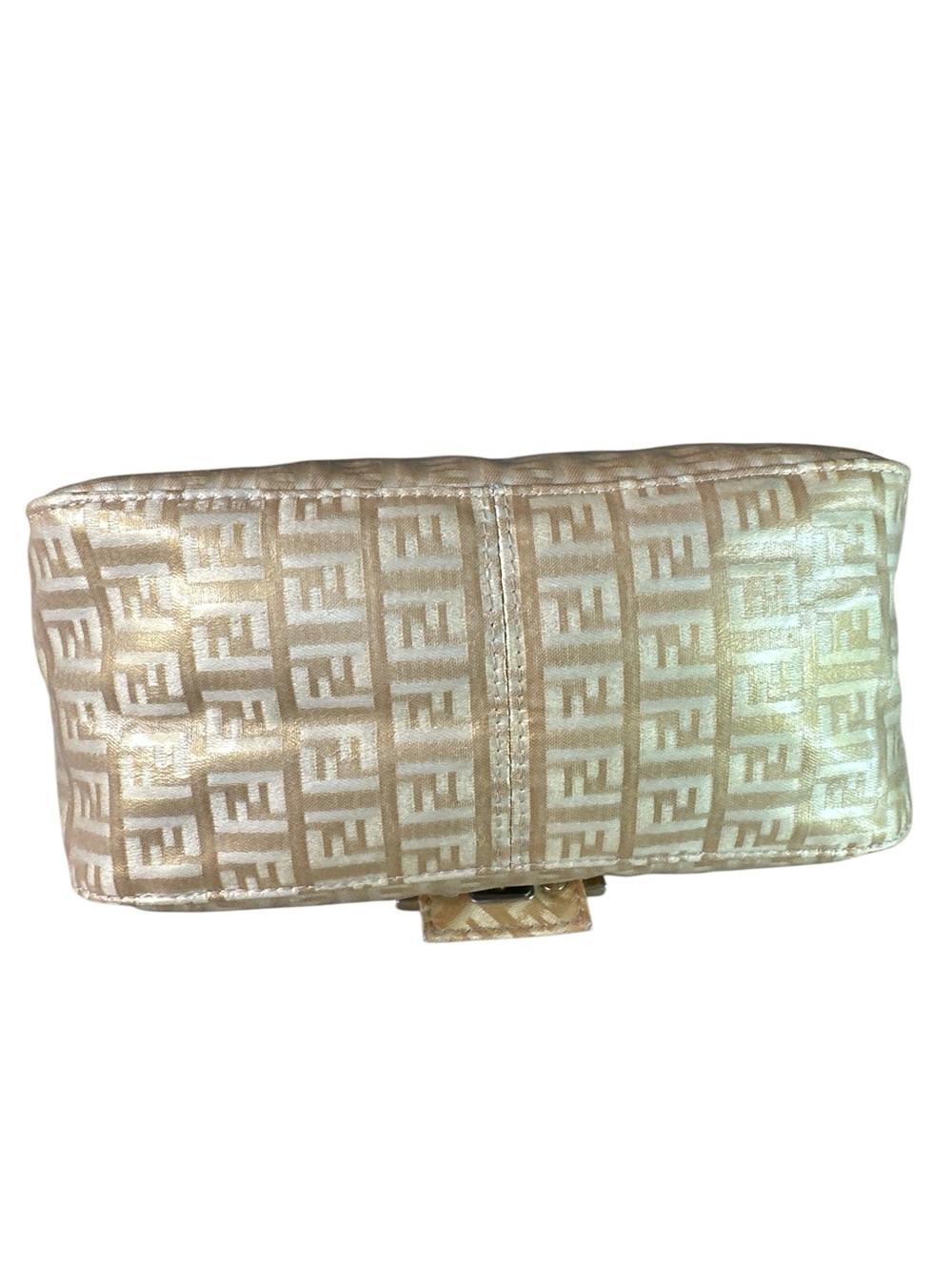Fendi Metallic Gold Zucca Baguette Shoulder Bag with Chain Strap - Picture 7 of 12